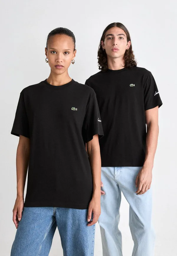 Комплект из 3 базовых футболок унисекс Lacoste, Black/White/Navy Blue — фото 4