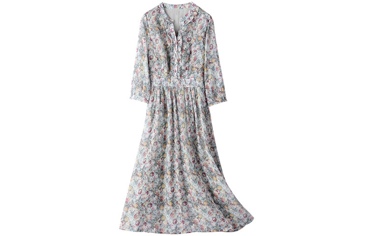 

MOPB Женское платье с длинными рукавами, Цветочный принт