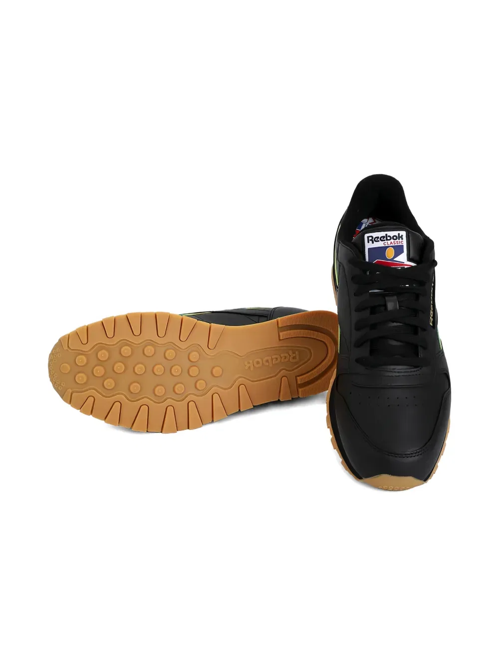 Классические кожаные кроссовки TD Reebok Kids, черный — фото 2