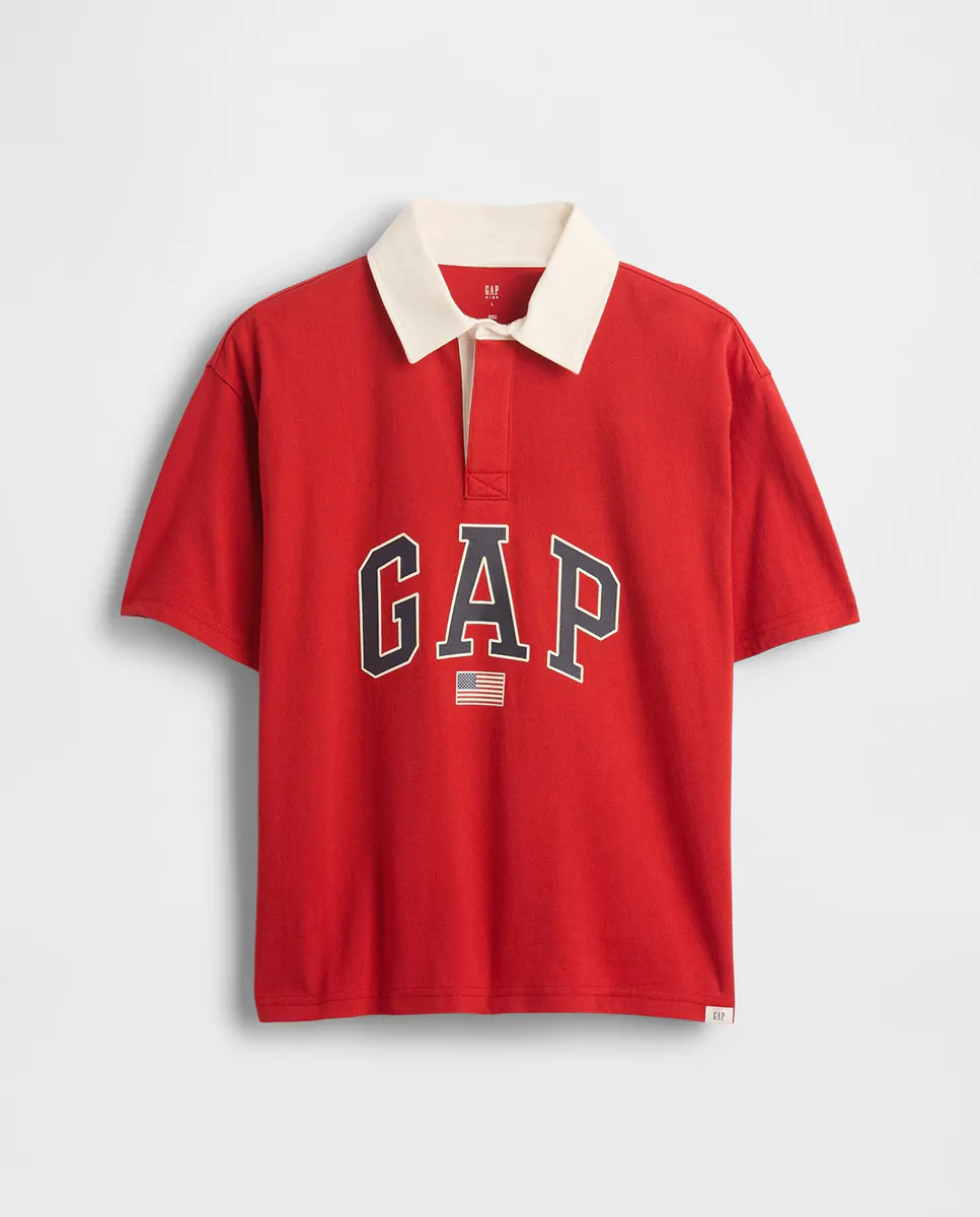 

Поло с логотипом Gap для детей, красный