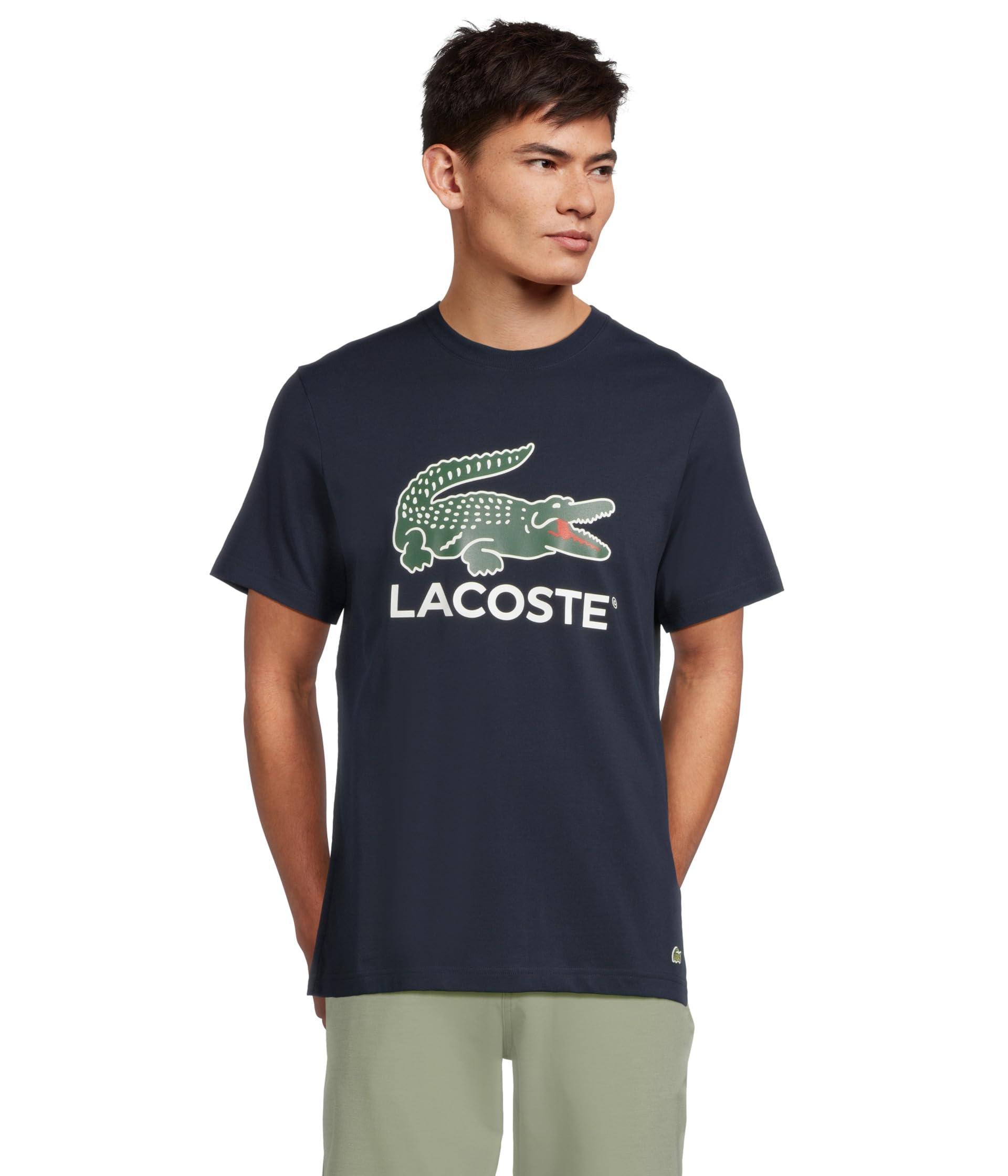 

Футболка Lacoste Cotton Jersey Signature Print T-Shirt, Navy Blue