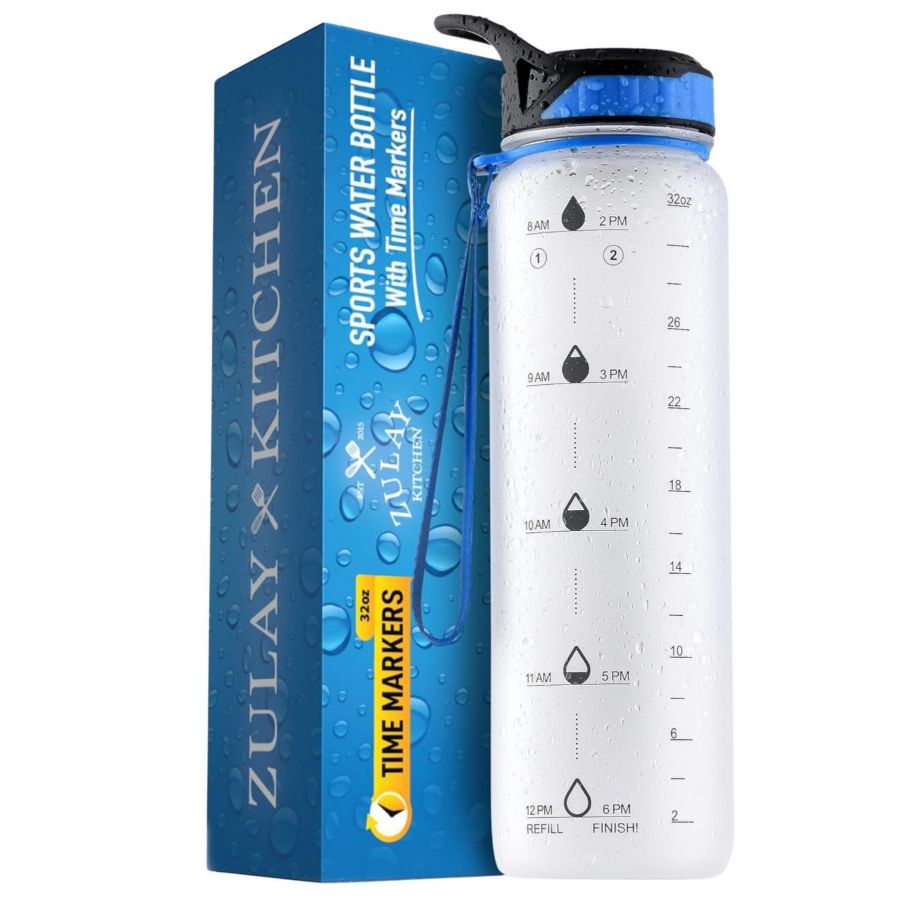 

Бутылка для воды Hydration Nation с отметкой времени, 955 мл (32 унции) Zulay Kitchen, белый