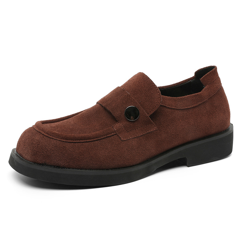 

WEISHIBANGWEI Мужские лоферы коричневые с потайной платформой, цвет Brown Hidden Wedge