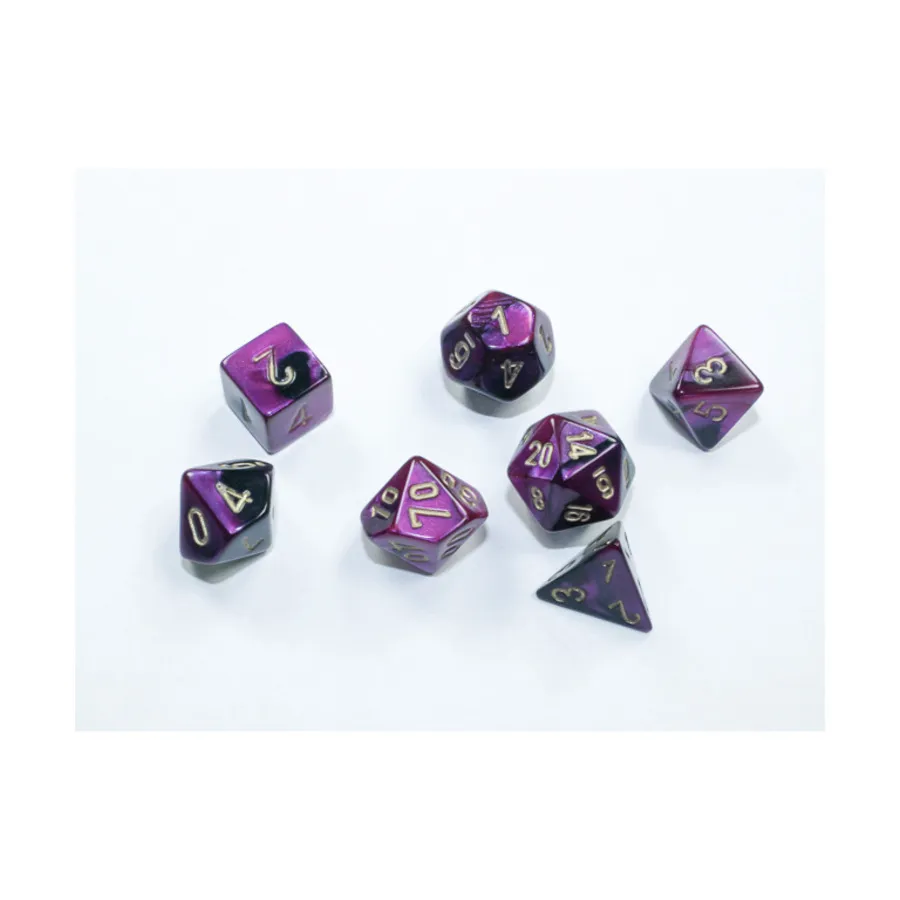 

Набор Mini-Poly, фиолетовый и черный с золотом, Dice - Gemini - Poly Sets (Chessex)