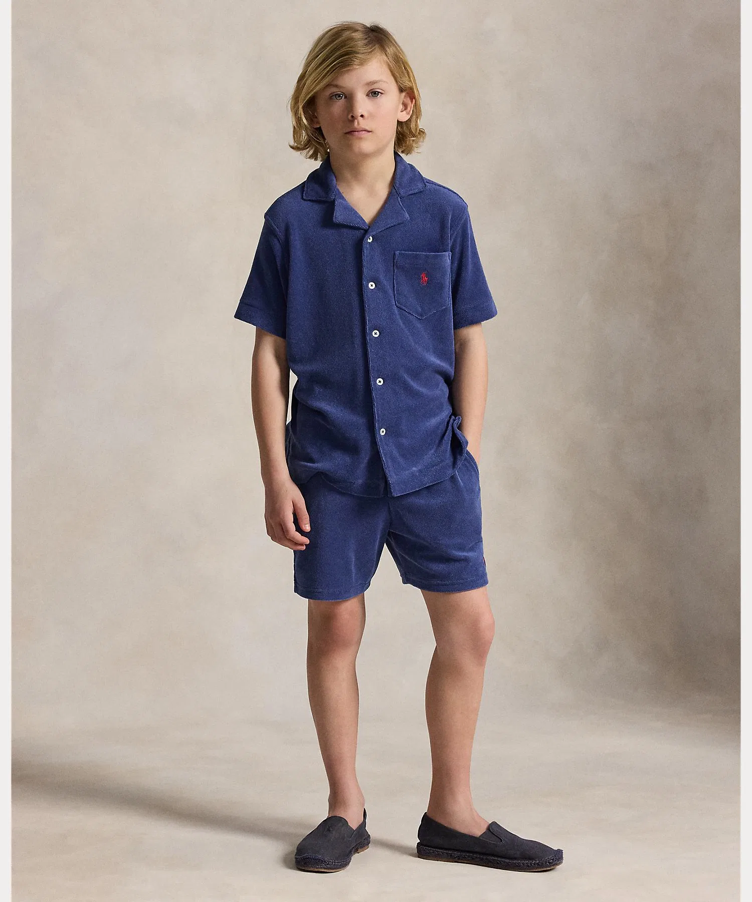 Детская хлопковая футболка POLO RALPH LAUREN CHILDRENSWEAR тёмно-синяя — фото 4