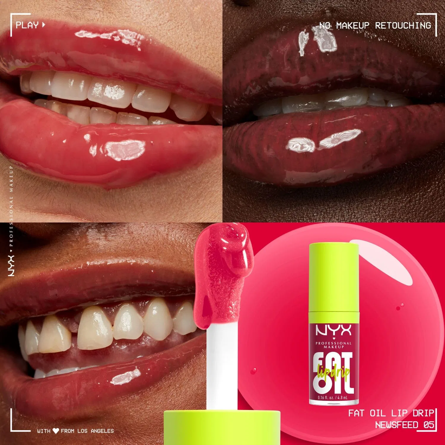 Набор увлажняющих блесков для губ «Fat Oil Lip Drip» от NYX Professional Makeup (4 штуки) Nyx Professional Makeup, Select Colour Name — фото 4