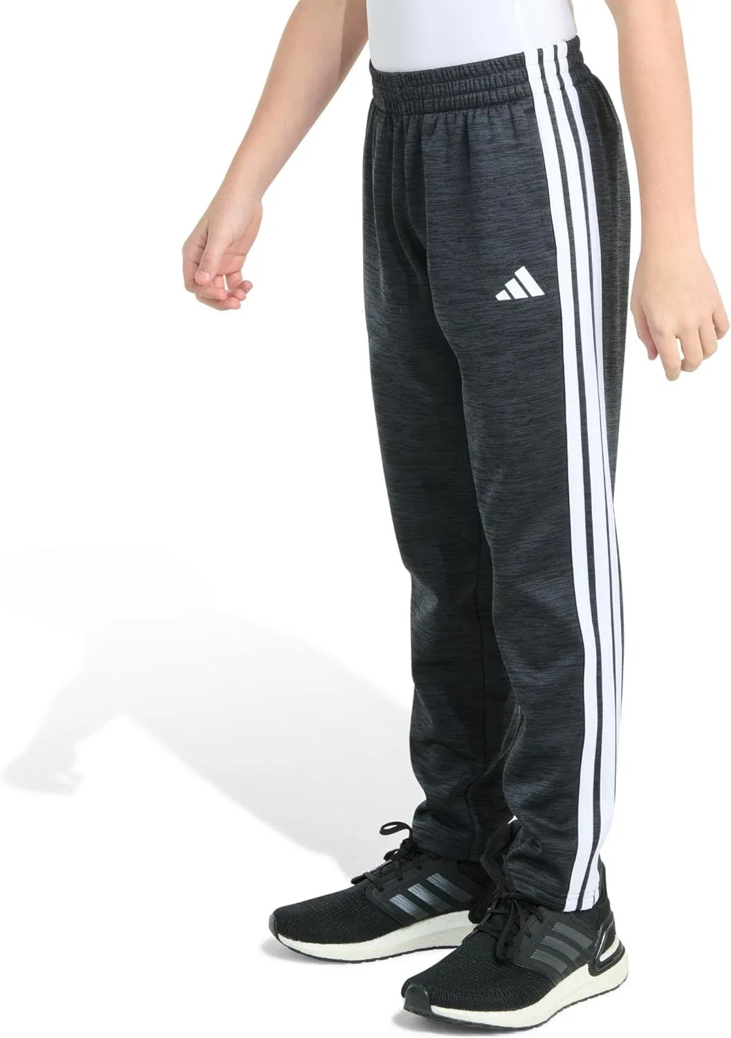Детские тренировочные брюки Adidas с тремя полосками, Black Heather — фото 3