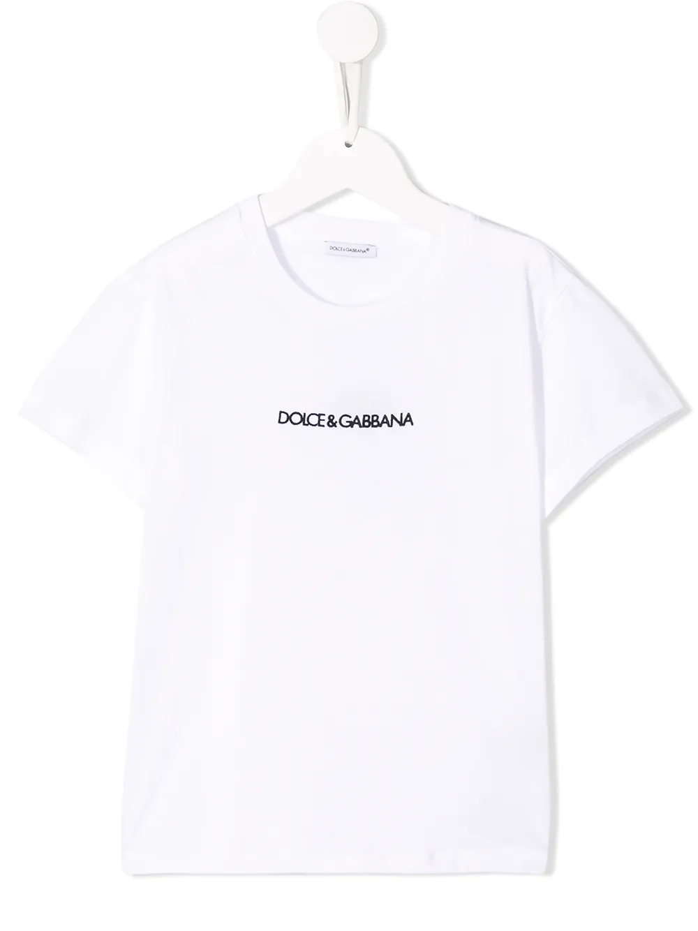 

Футболка с вышитым логотипом Dolce & Gabbana Kids, белый