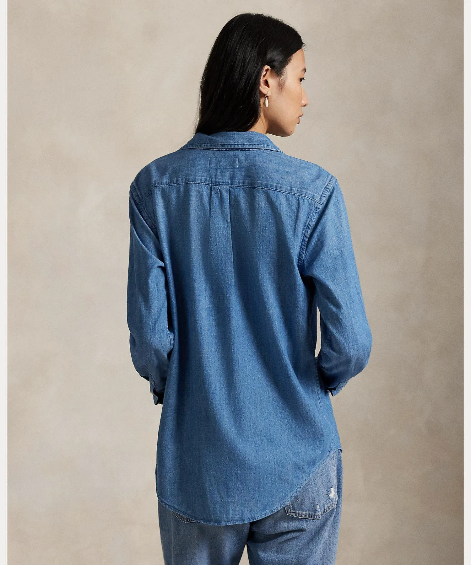 Классическая джинсовая рубашка Polo Ralph Lauren, 400 Blue — фото 4