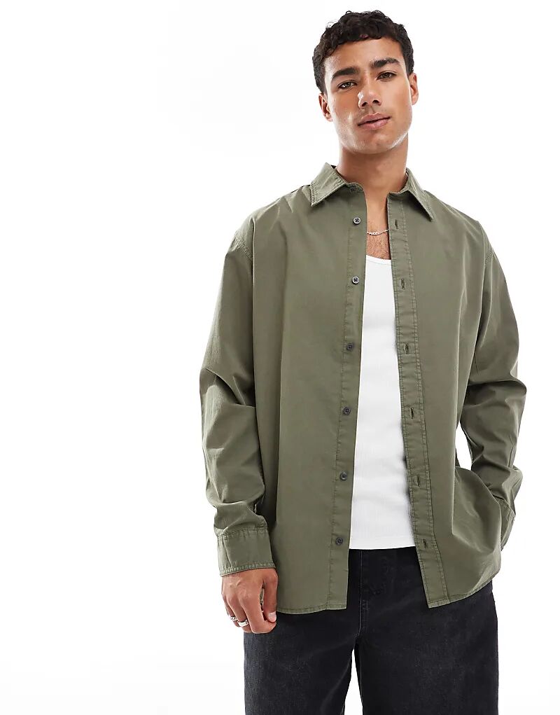 

Рубашка Jack & Jones цвета хаки