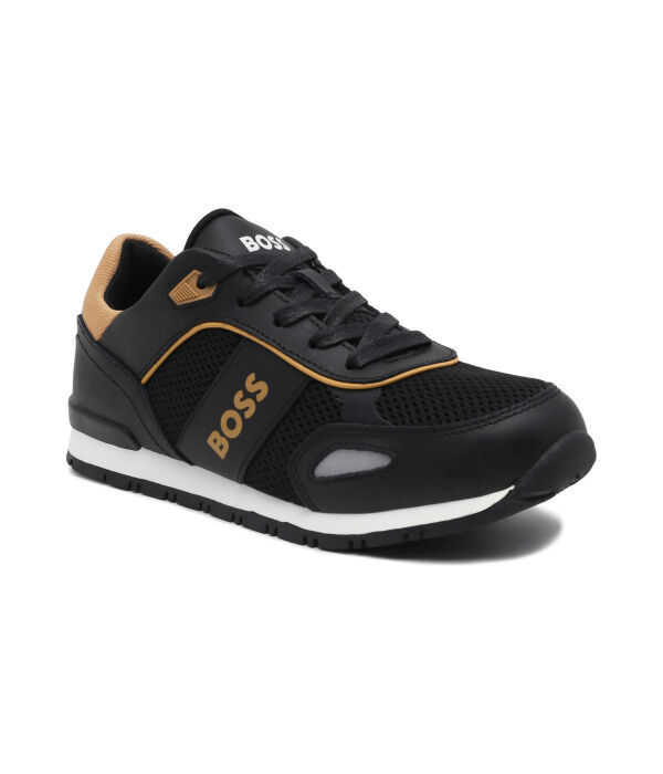 

Кроссовки детские Boss Kidswear с добавлением кожи, черный