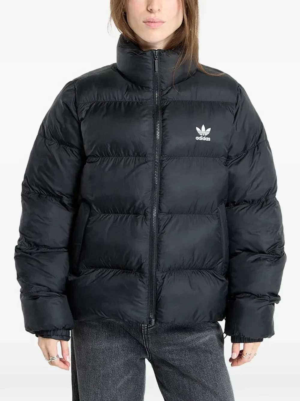 Короткий пуховик Adicolor adidas, черный