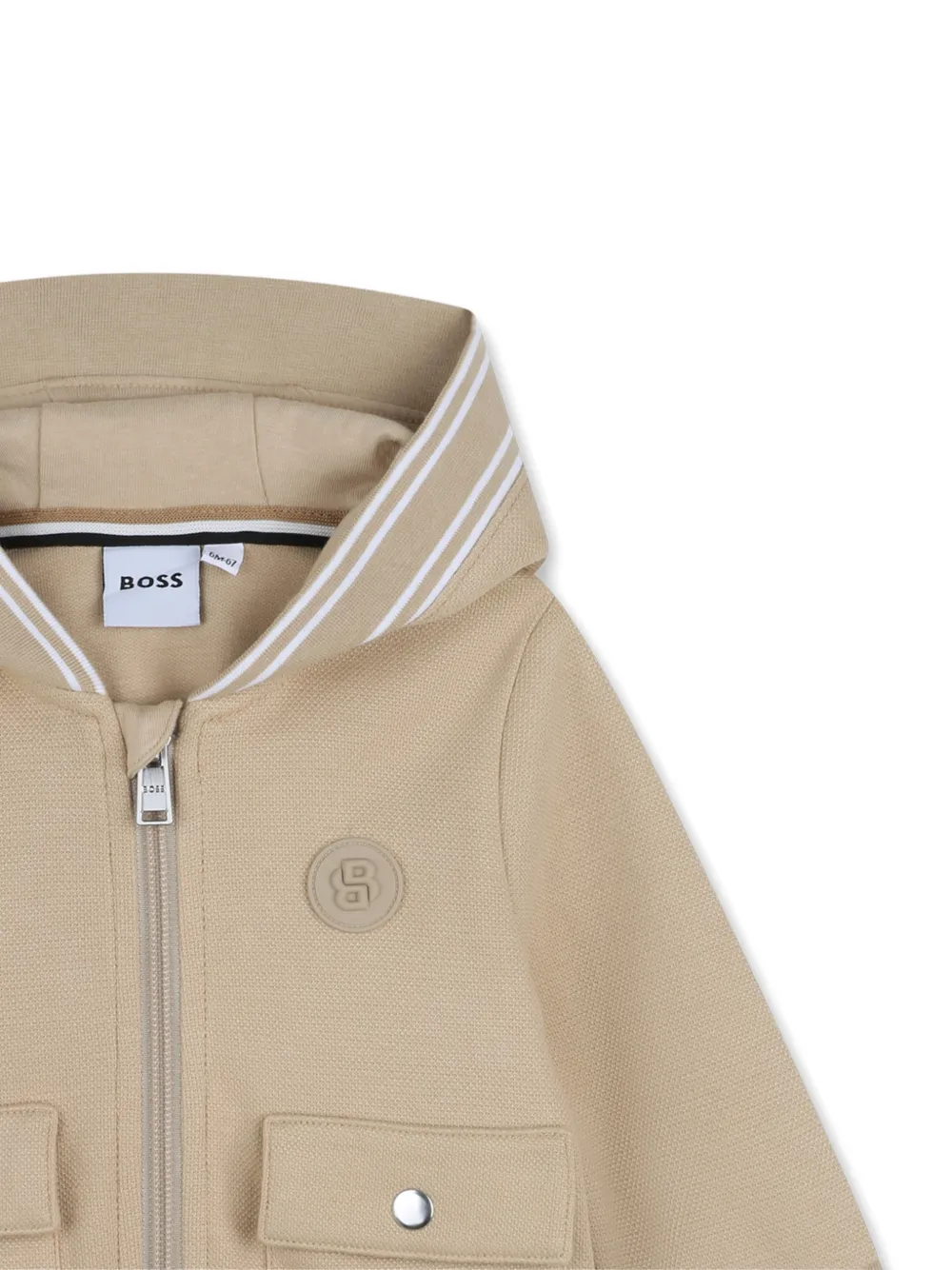 Куртка с капюшоном и карманами Boss Kidswear, бежевый — фото 3