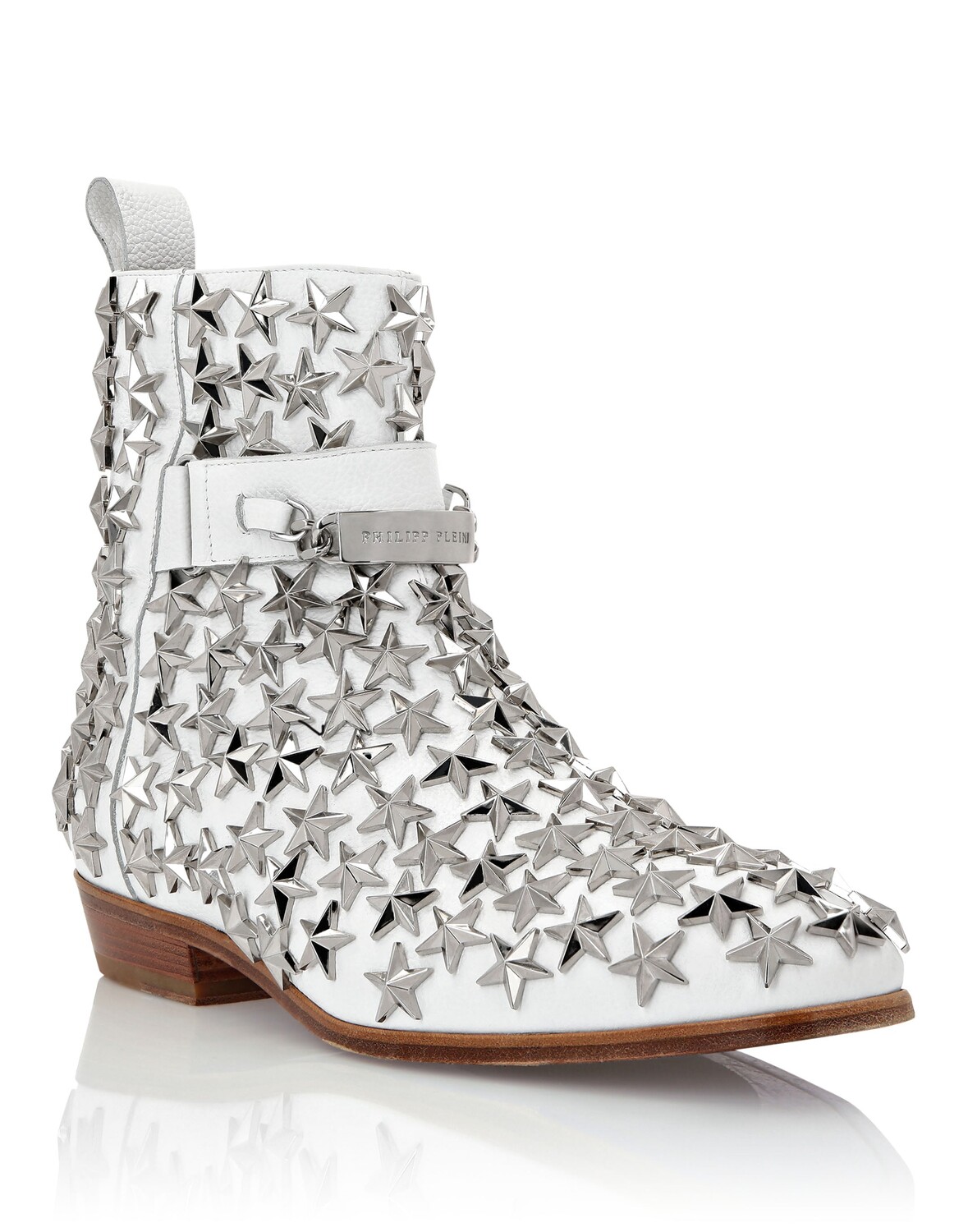 

Ботинки Mid Flat Stars Philipp Plein, белый