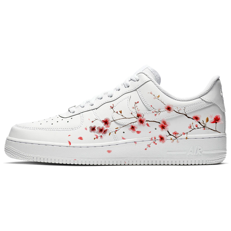 

Nike Кроссовки Air Force 1 Flower Moon Flower Language Pieces с противоскользящим покрытием, износостойкие, низкие, для скейтбординга, мужские, белые, розовые