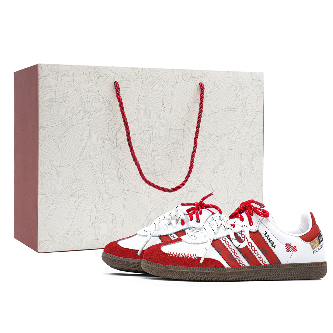 Adidas Originals Самба OG Бесконечная любовь Амортизация, износостойкие немецкие армейские кроссовки Унисекс Красный, цвет Red — фото 2