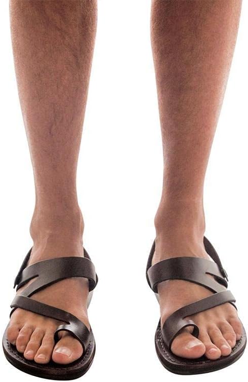 Бенджамин - кожаные сандалии на ремешке сзади - мужские сандалии Jerusalem Sandals, коричневый — фото 4