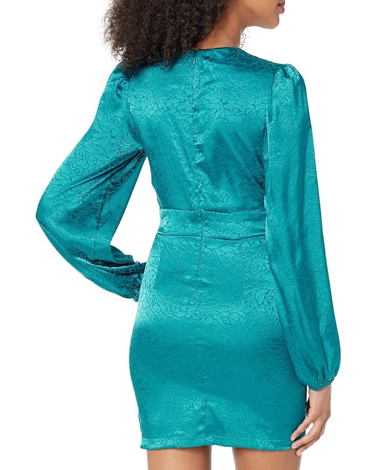 

Платье Bebe Satin Button-Up Jacquard Dress, цвет Crystal Teal