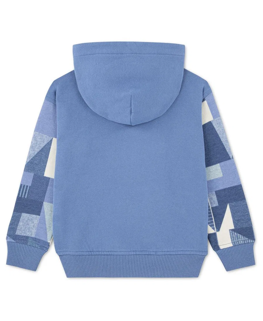 Детская толстовка с капюшоном в стиле пэчворк для мальчиков 2T-5T Abercrombie Kids, синий — фото 2