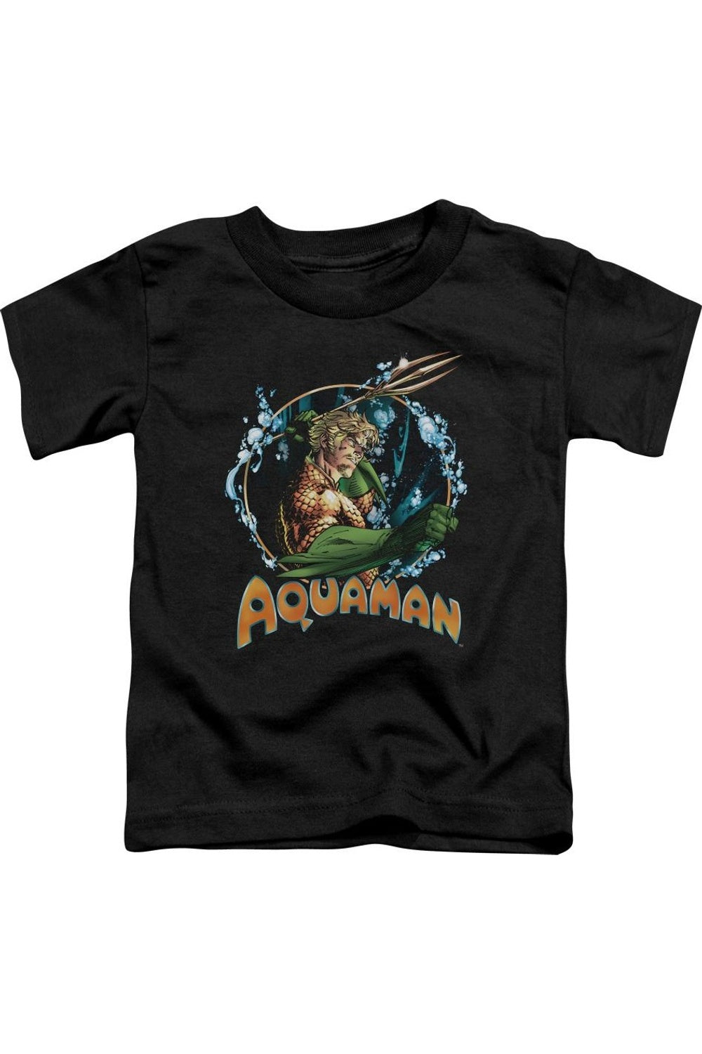 

Футболка с коротким рукавом для малышей "Лига справедливости Америки: Повелитель морей" Gildan, черный