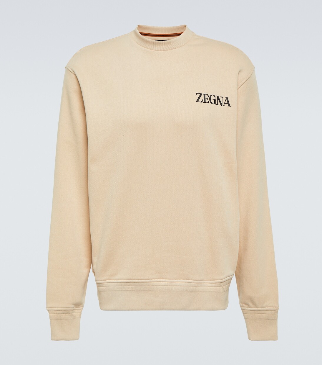 

Толстовка из хлопкового джерси с логотипом Zegna, бежевый