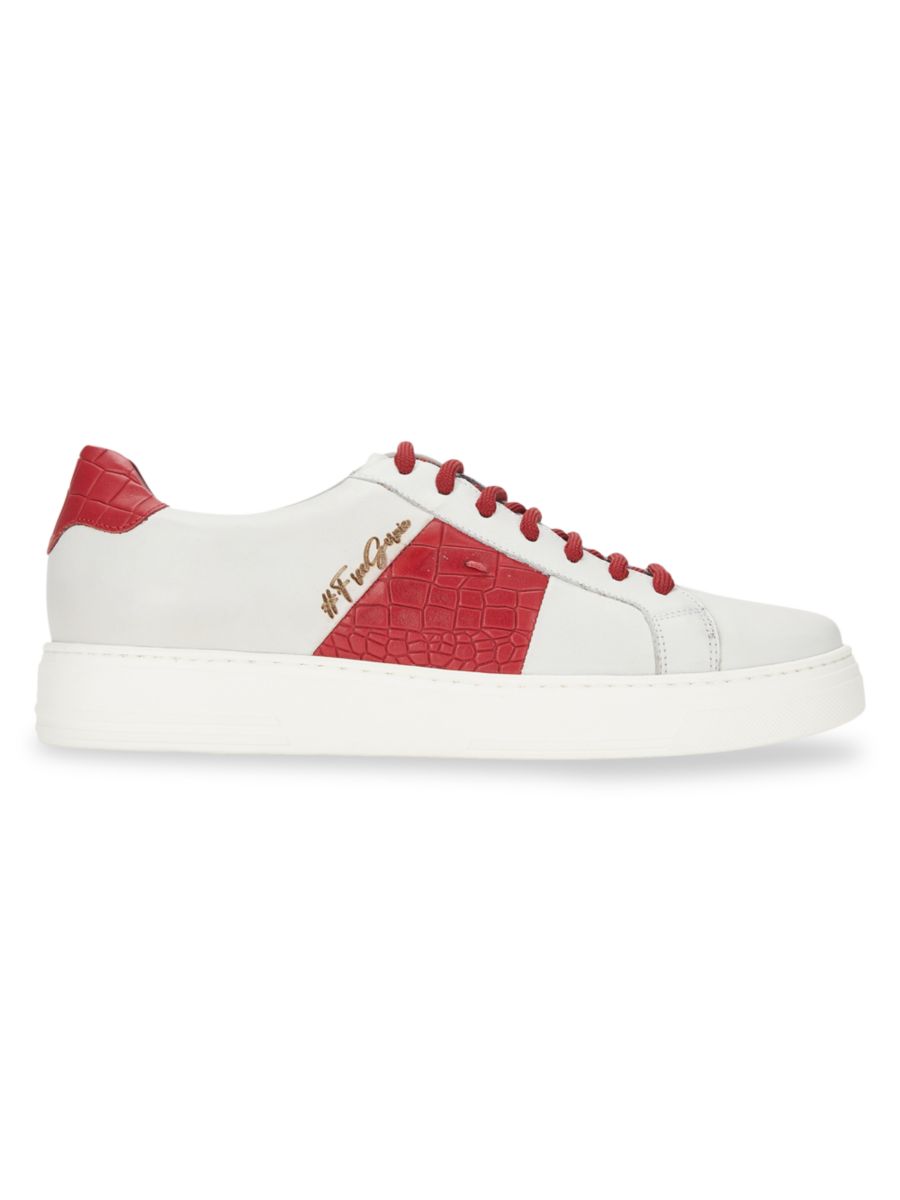 

Кроссовки 613S из кожи с тисненой отделкой Colorblock Gernie NYC, цвет White Red