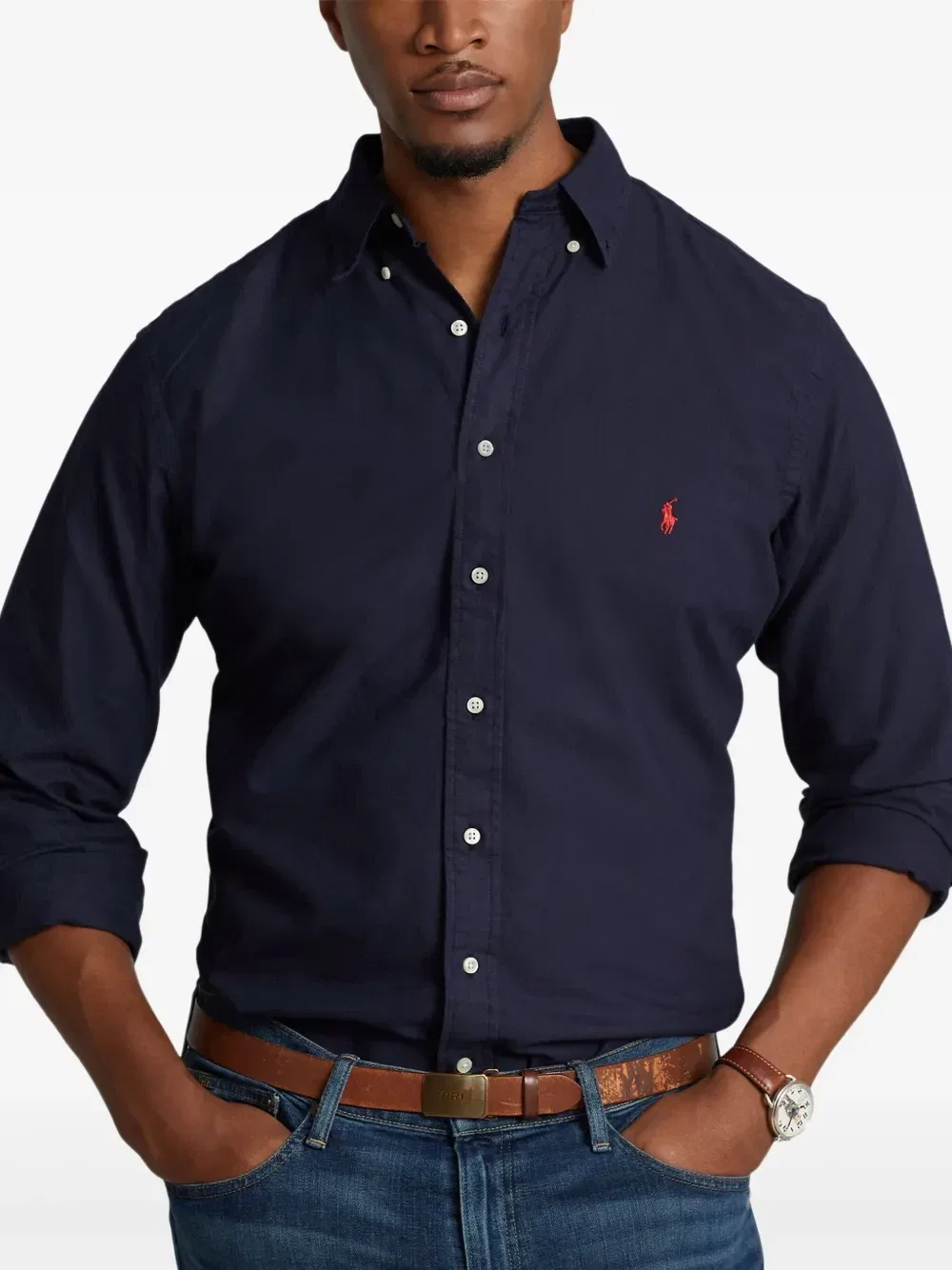 Рубашка оксфорд POLO RALPH LAUREN, синий — фото 3