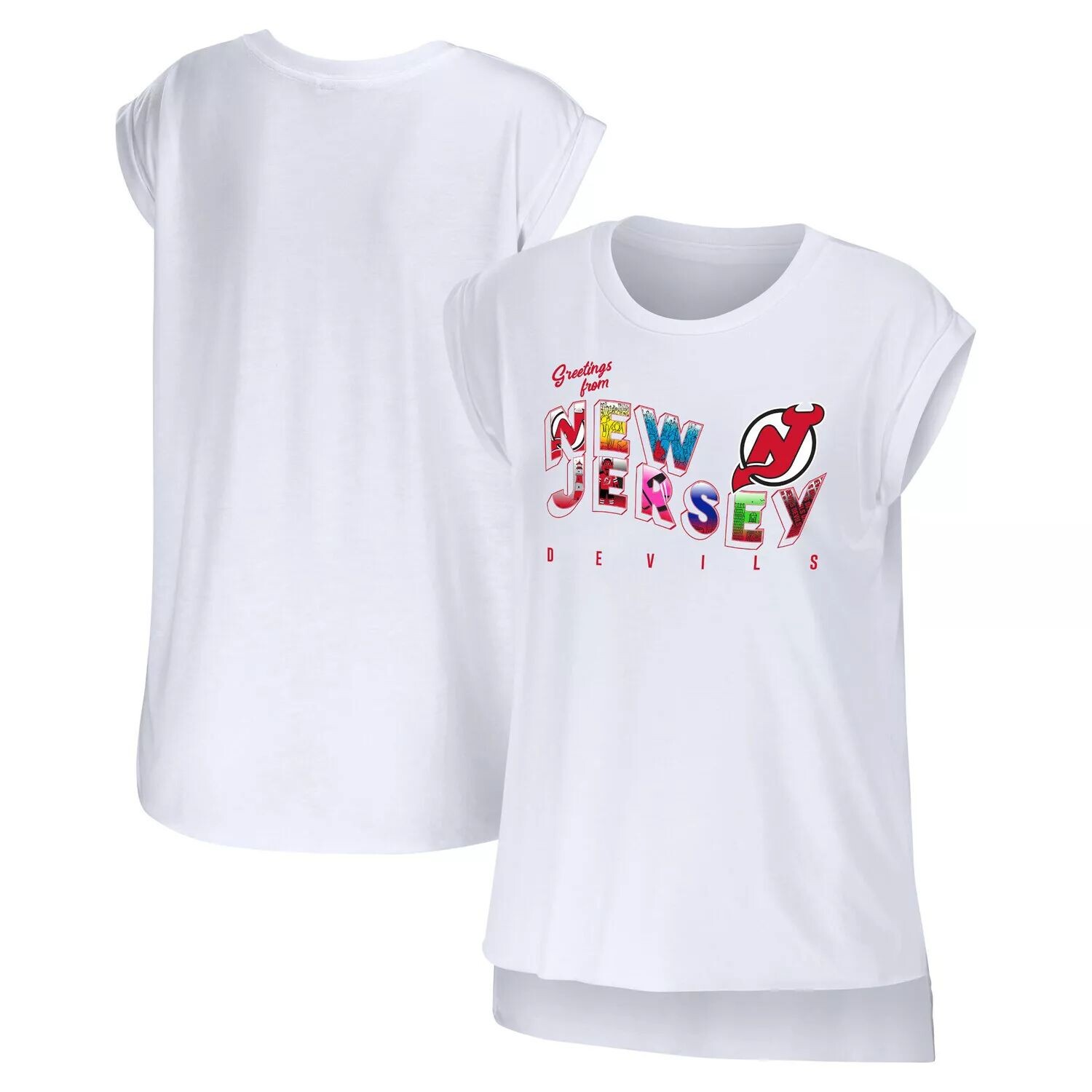 

Женская одежда от Erin Andrews Белая футболка New Jersey Devils Greetings From Muscle, Белый, Женская одежда от Erin Andrews Белая футболка New Jersey Devils Greetings From Muscle