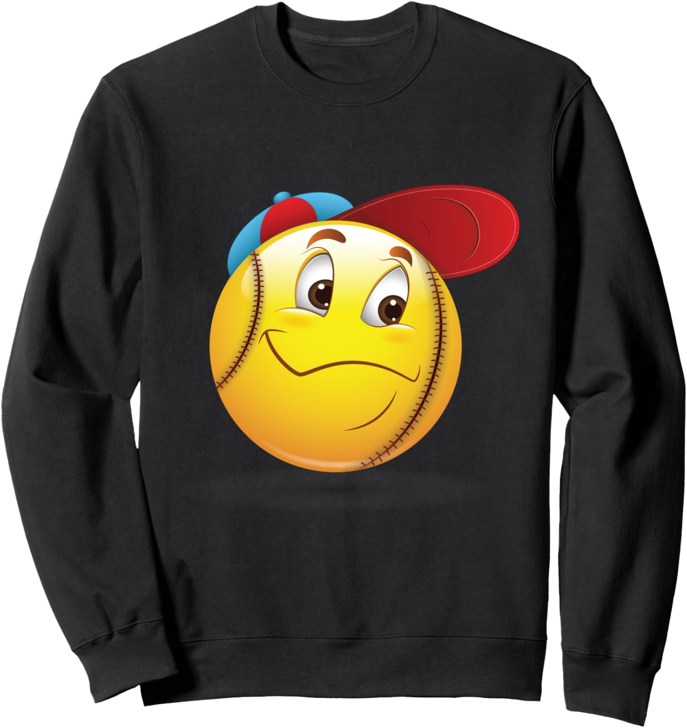 

Бейсбольная толстовка с улыбающимся смайликом и кепкой, черная Just Art, Черный, Бейсбольная толстовка с улыбающимся смайликом и кепкой, черная Just Art