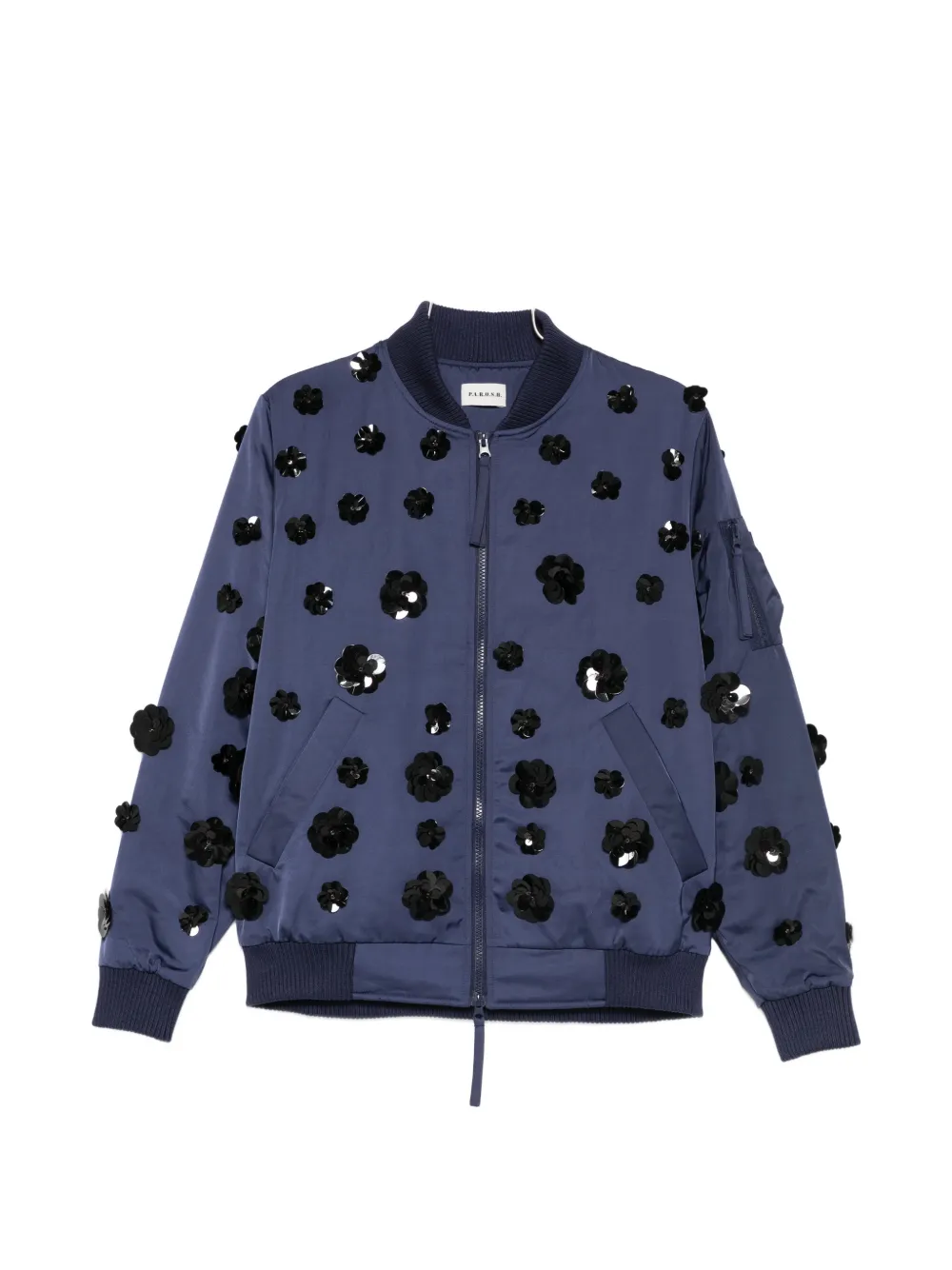 

Бомбер с цветочной вышивкой P.A.R.O.S.H., синий