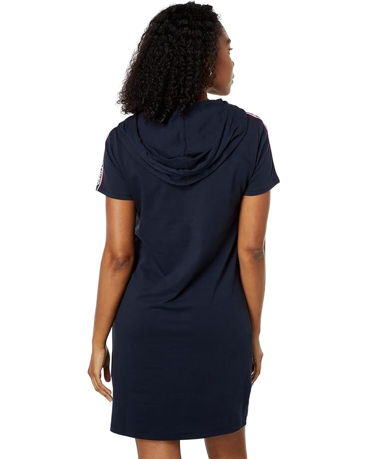 

Платье Tommy Hilfiger Long Sleeve French Terry Lurex Hoodie Dress, цвет Sky Captain/Scarlet