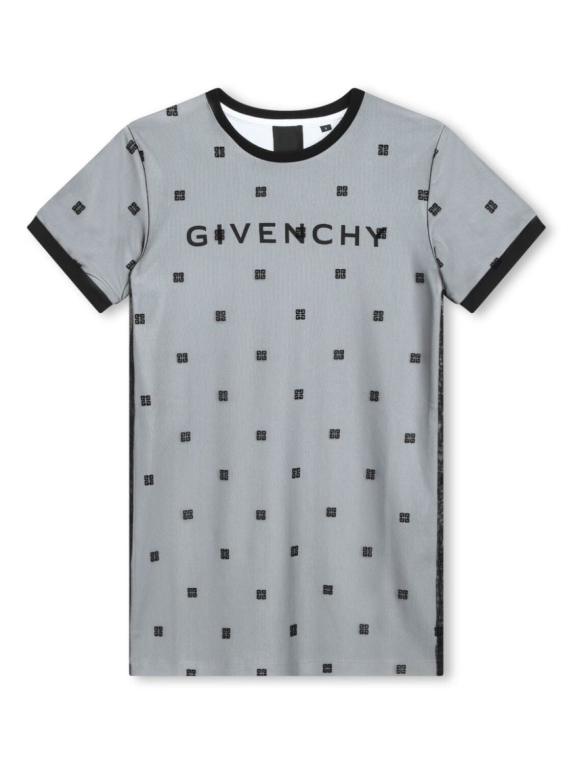 

Givenchy Kids сетчатое платье-футболка с логотипом, черный