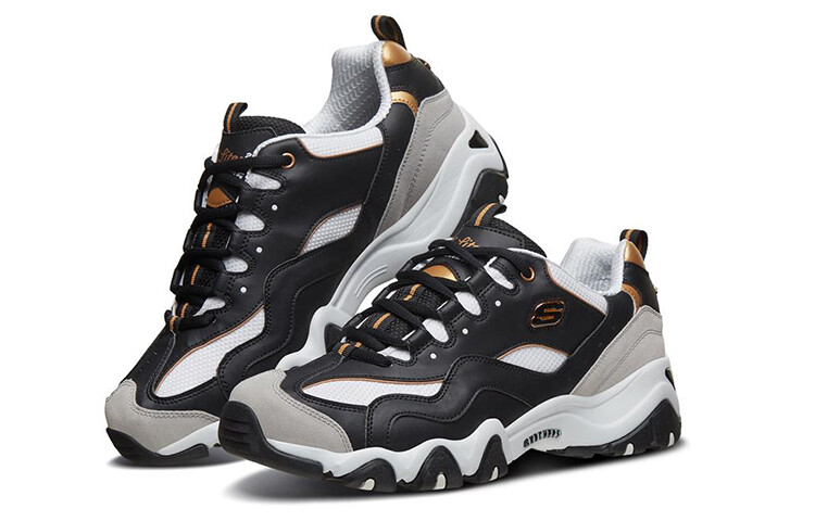Кроссовки мужские D"LITES 2.0 Chunky с низким верхом, черные/золотые Skechers — фото 3