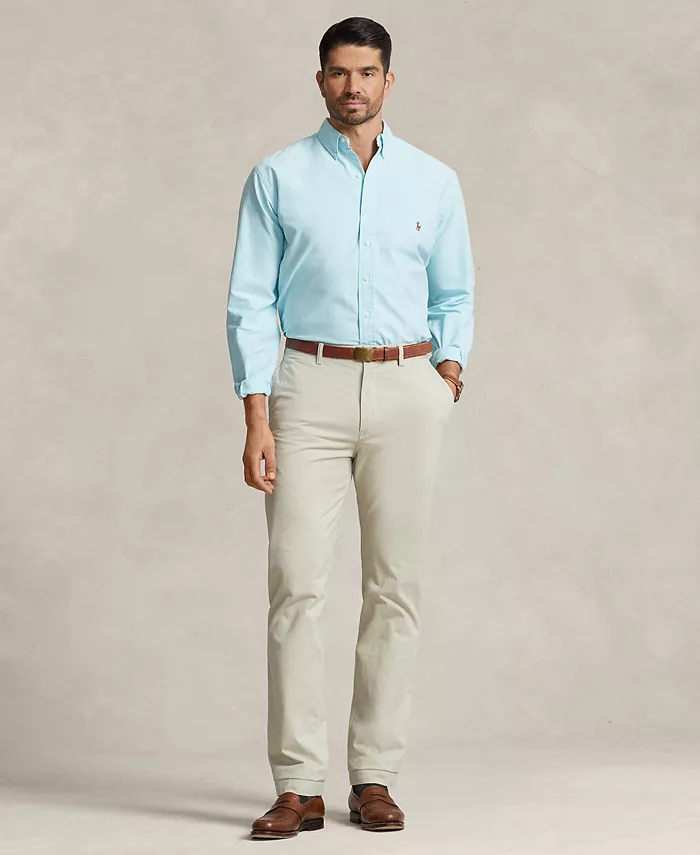 Мужская классическая оксфордская рубашка с длинным рукавом Big & Tall Polo Ralph Lauren, синий — фото 4