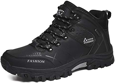 

Мужские зимние/осенние спортивные кроссовки: на шнуровке, с толстой подошвой, противоскользящие и долговечные, больших размеров для уличных и повседневных видов спорта Hoalox, черный