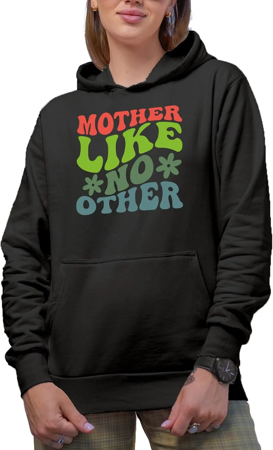 

Толстовка с капюшоном Mother Like No Other, ретро волнообразный текст Make Your Mark Design