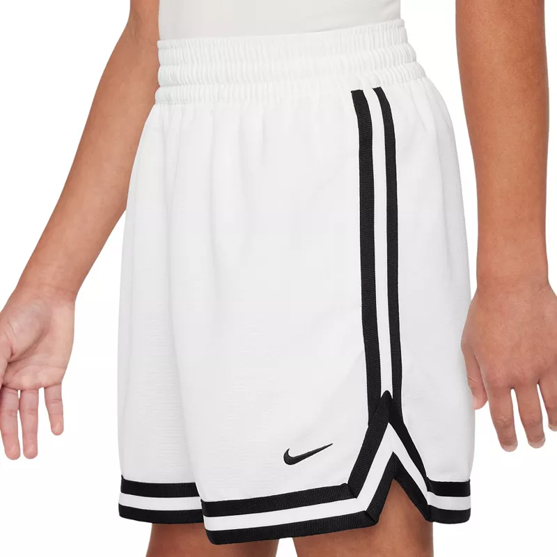 Баскетбольные шорты Nike Dri-FIT DNA 5 дюймов для мальчиков, белый/черный — фото 3
