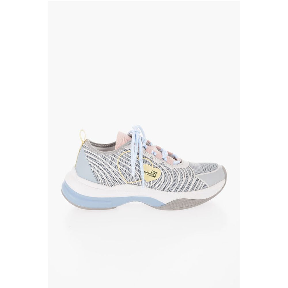 Низкие кроссовки LOVE Mesh SPRINT50 с контрастной отделкой Moschino, Blue — фото 3