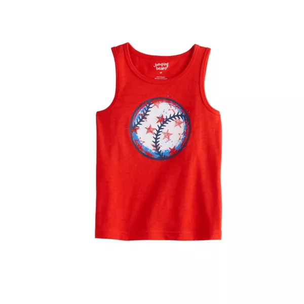 

Базовая майка с принтом для мальчиков 4–12 лет Jumping Beans, цвет red star baseball