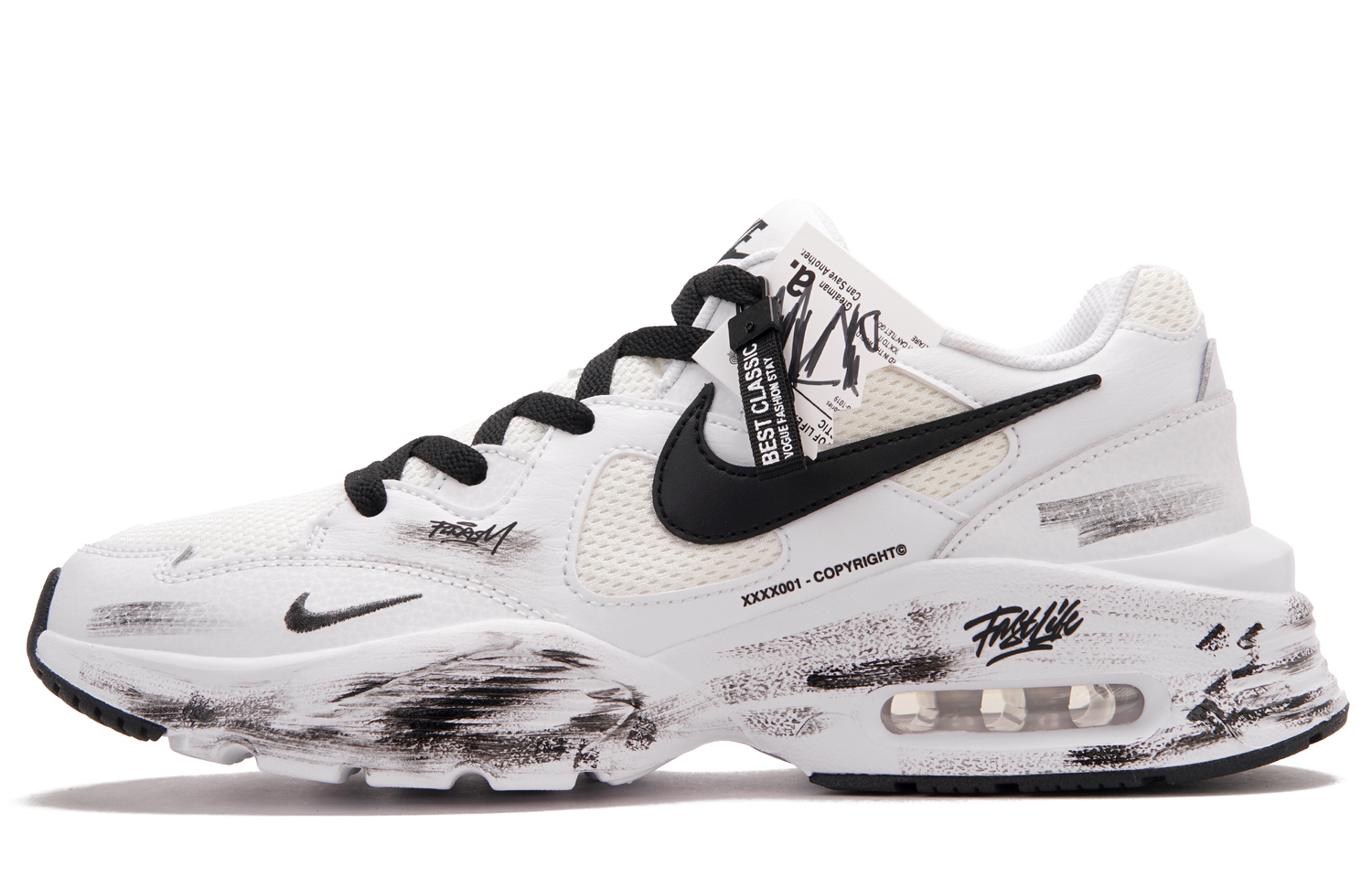 

Nike Кроссовки для бега Air Max Fusion Low Top, унисекс, черно-белые