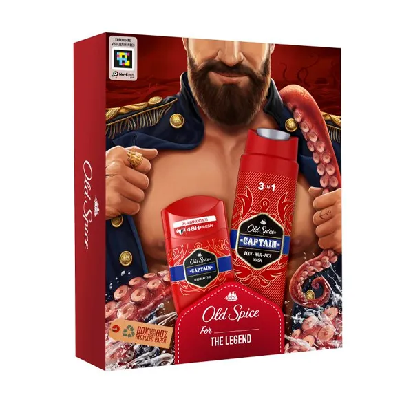 

Подарочный набор дезодорант-карандаш + гель Captain Old Spice, 1 UD