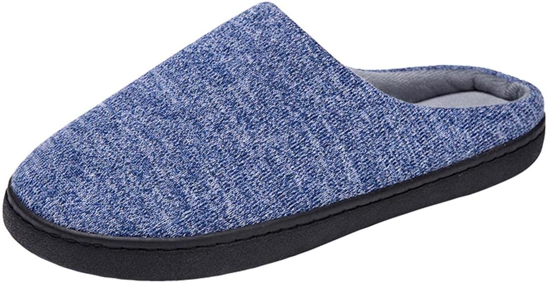 

Тапочки Meidiastra с эффектом памяти для мужчин и женщин, удобные домашние тапочки на мягкой подошве, теплые мягкие вязаные хлопковые тапочки для гостиной и спальни, для ношения в помещении, синий
