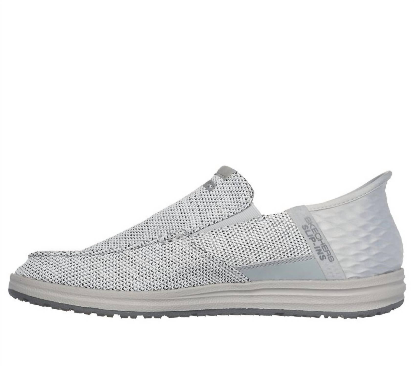 Мужские слипоны Melson Medford светло-серые Skechers, светло-серый — фото 3