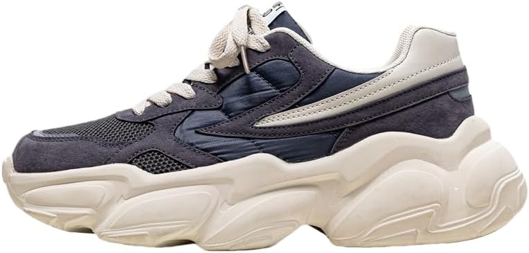 

Мужские дышащие беговые кроссовки из сетки - легкие спортивные туфли с толстой подошвой из ЭВА и шнуровкой для комфорта и стиля Hoalox, серый