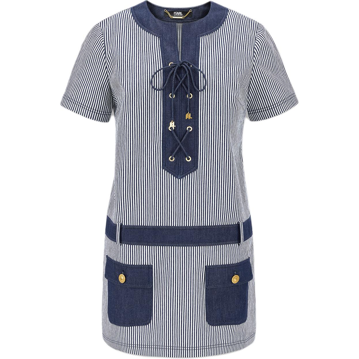 

KARL LAGERFELD Женское платье с коротким рукавом синее KARL LAGERFELD / Karl Lagerfeld Jeans