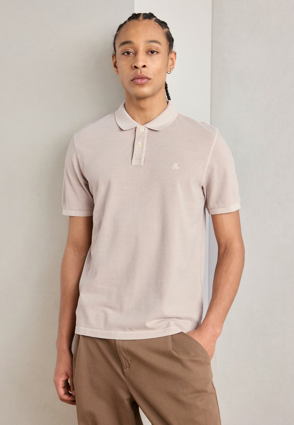 

Рубашка поло SHORT SLEEVE SLITS AT HEM Marc O'Polo, бежевый