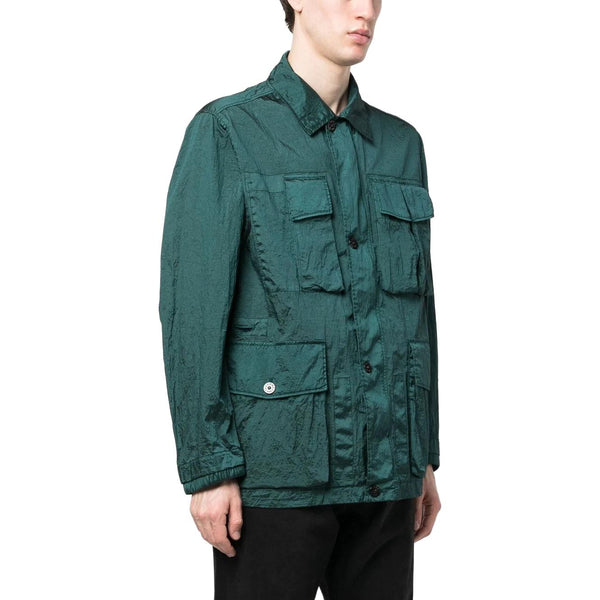 Куртка giubbotto shirt jacket 'bottle green' Stone Island, зеленый — фото 3