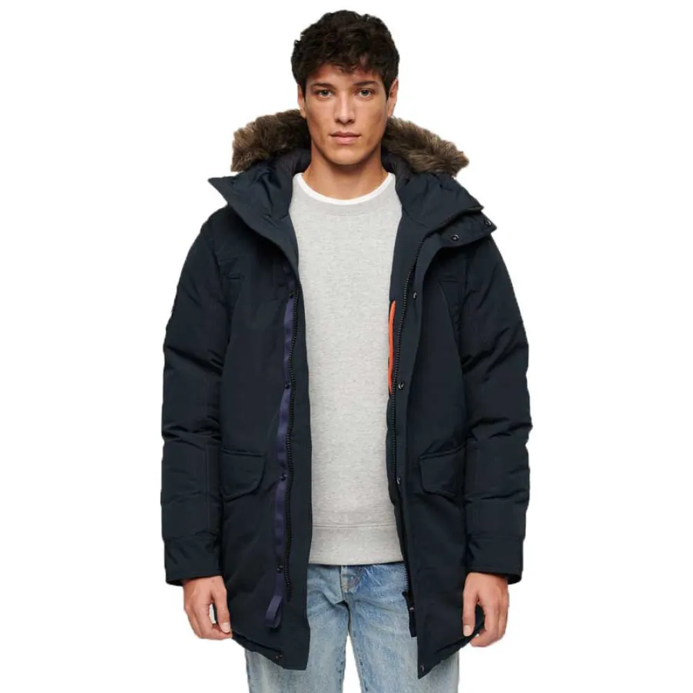 

Куртка Superdry Everest Faux Fur, синий