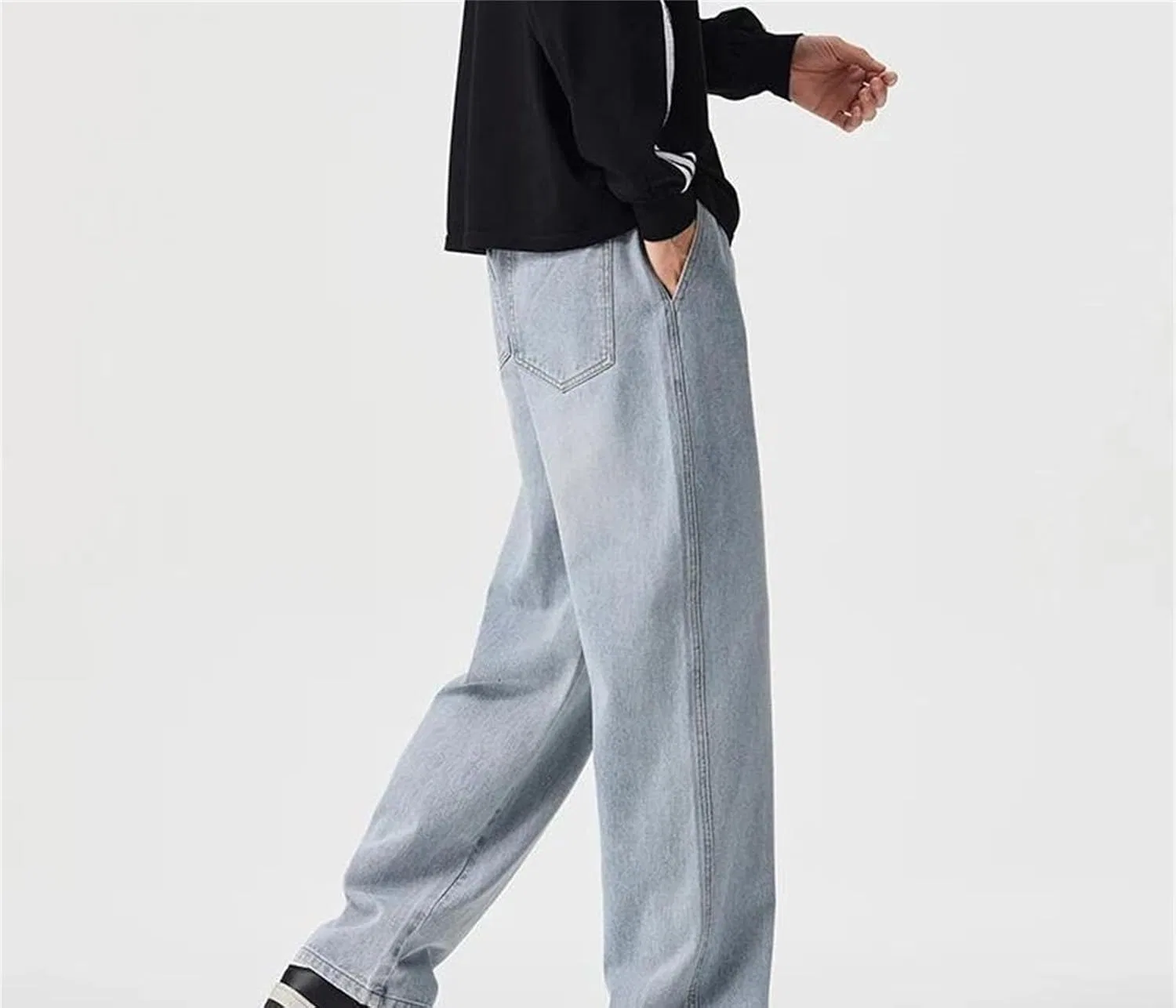 Джинсы свободные Vintage Washed, Gray — фото 3