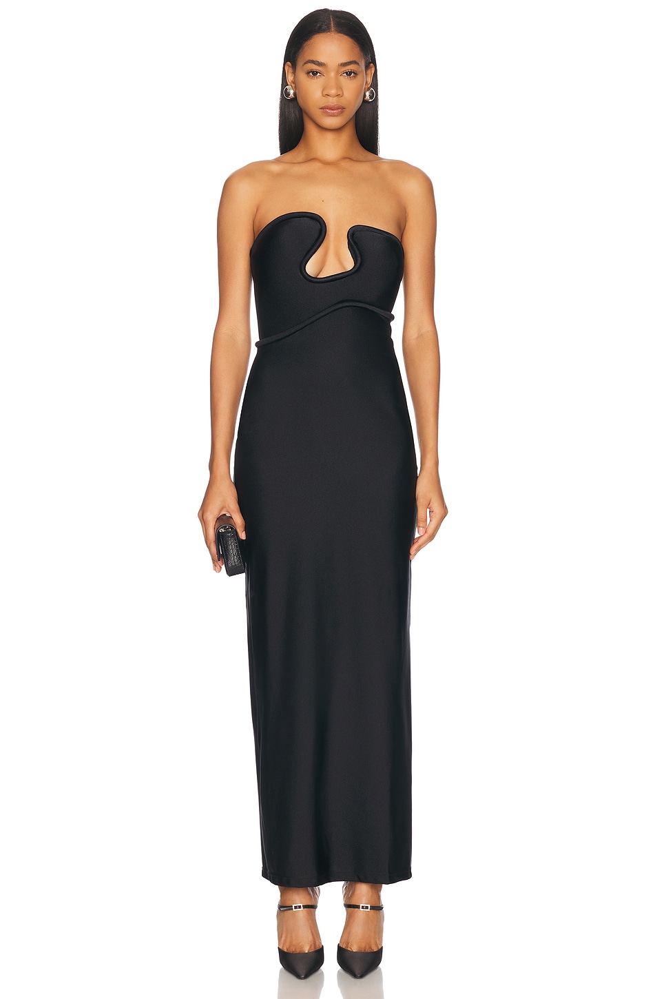 

Waves Strapless Длинное платье Adriana Degreas, Black